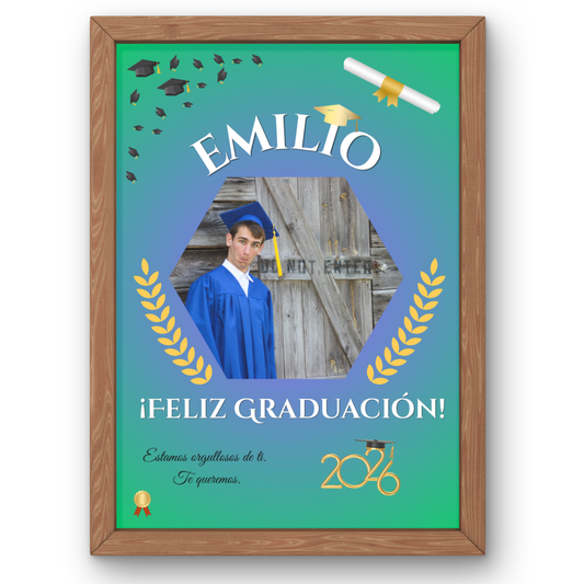Lámina A4 Personalizada Graduación — Nombre + Foto | Regalo Fin de Curso