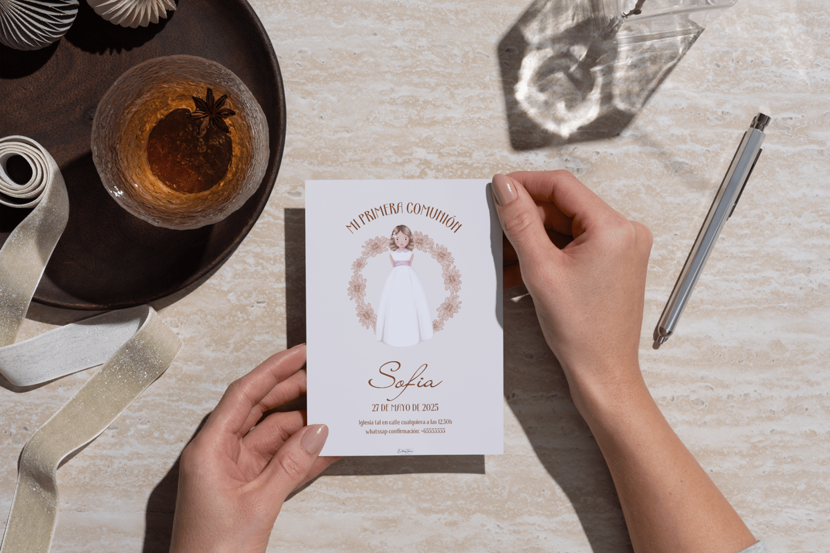 Invitaciones de Primera Comunión – Pack de 16, 24 y 32 unidades | Pack invitaciones personalizables