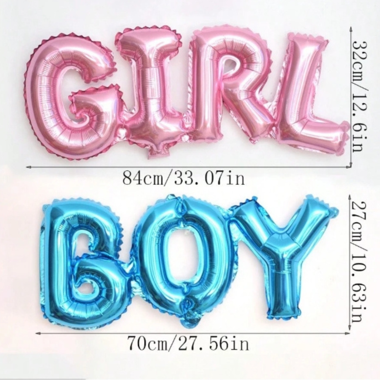 Pack Globos BOY & GIRL | 2 Globos Gigantes | Decoración Gender Reveal & Baby Shower