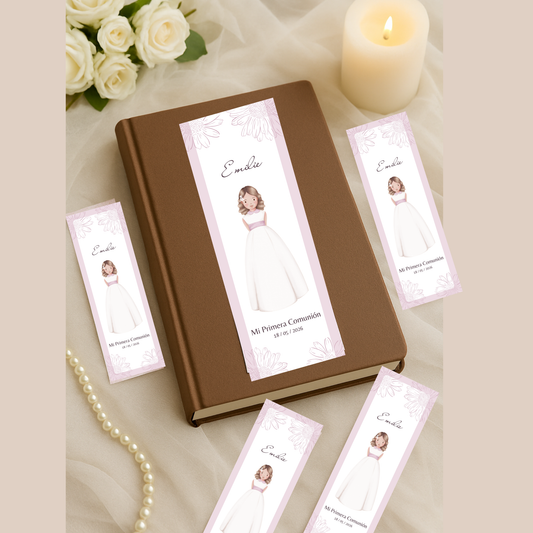 Marcapáginas primera comunión personalizable | Recuerdo invitados primera comunión | Regalo personalizable eventos