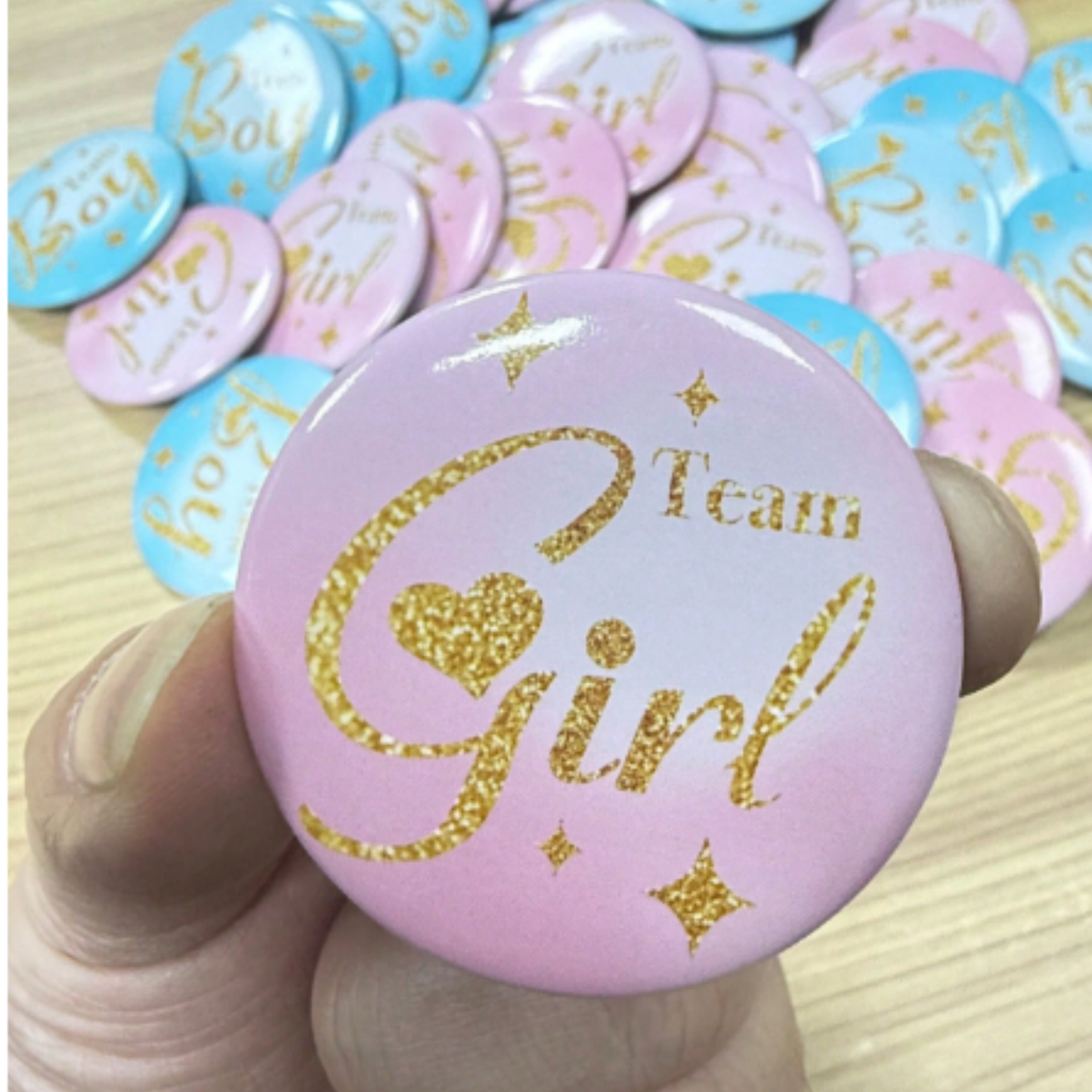 Pins Team Boy & Team Girl | Packs de 10 o 20 | Baby Shower & Gender Reveal