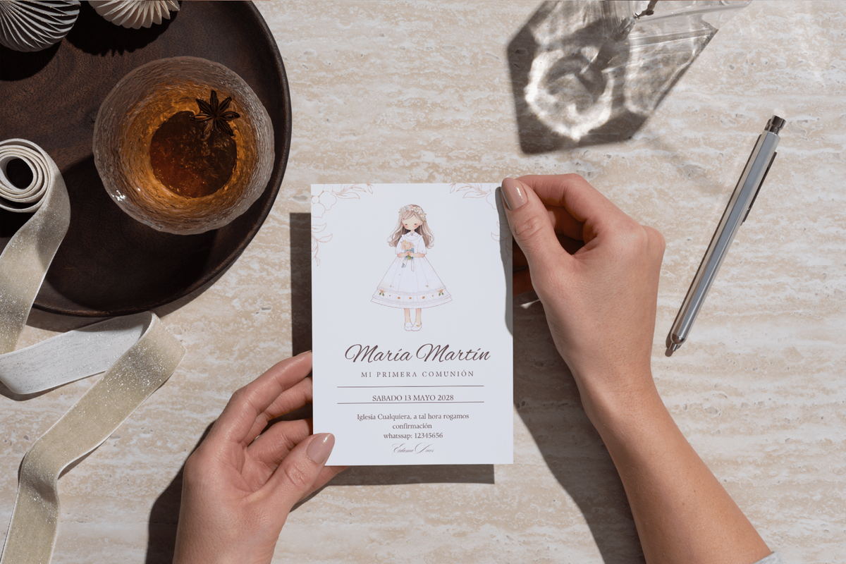 Invitaciones de Primera Comunión – Pack de 16, 24 y 32 unidades | Pack invitaciones personalizables