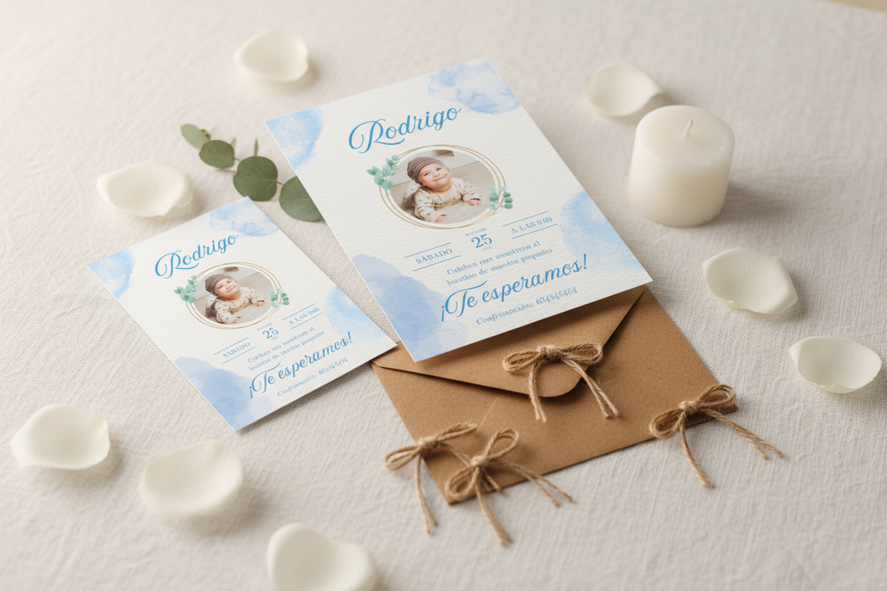 Invitación Bautizo - Eedama Decor
