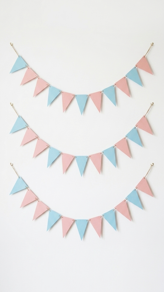 Banderín azul y rosa fiesta revelación de género - Decoración gender reveal party