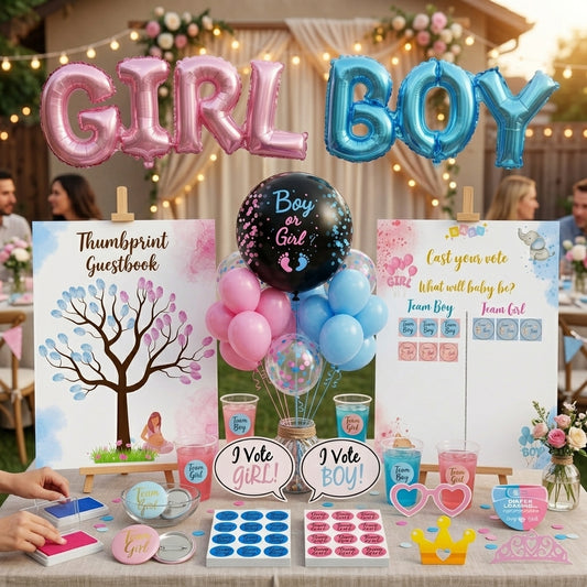 Pack Revelación de Género 149 Piezas para Fiesta Niño o Niña