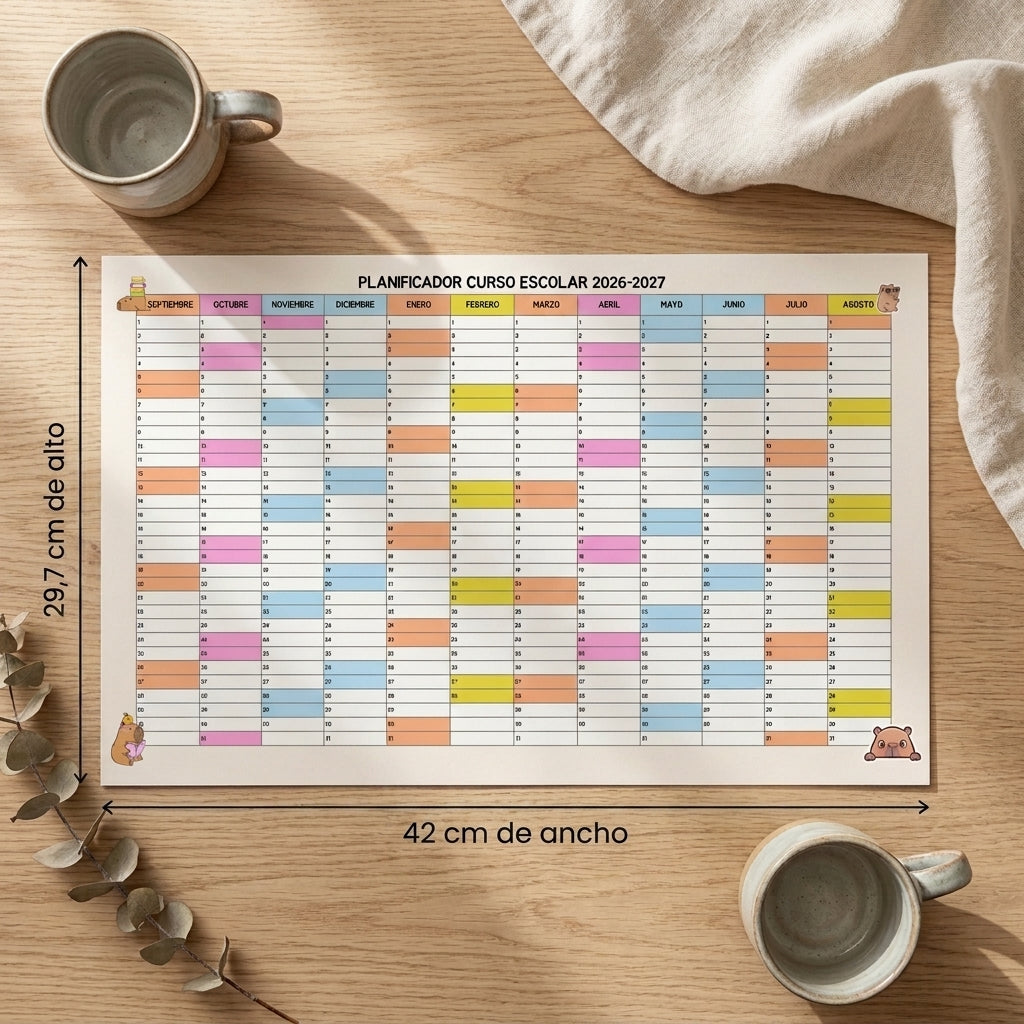 calendario anual curso escolar 2026-2027  | Planificador anual | Organizador escolar nuevo curso