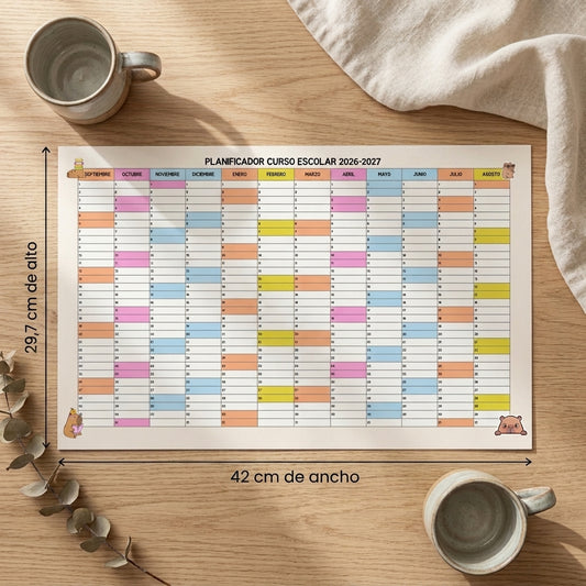 calendario anual curso escolar 2026-2027  | Planificador anual | Organizador escolar nuevo curso