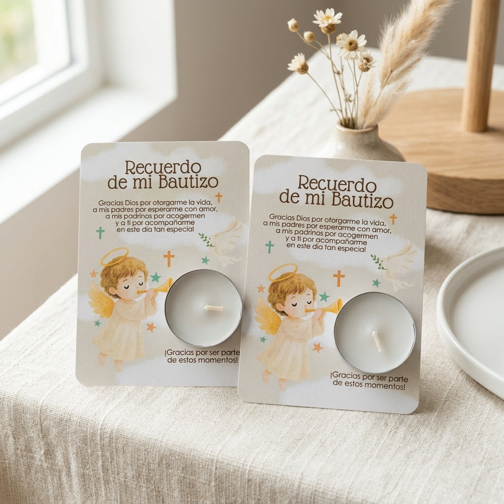 Recordatorio regalo para bautizo - Detalles invitados fiesta nacimiento del bebé