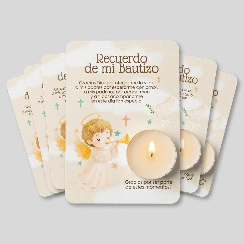 Recordatorio regalo para bautizo - Detalles invitados fiesta nacimiento del bebé