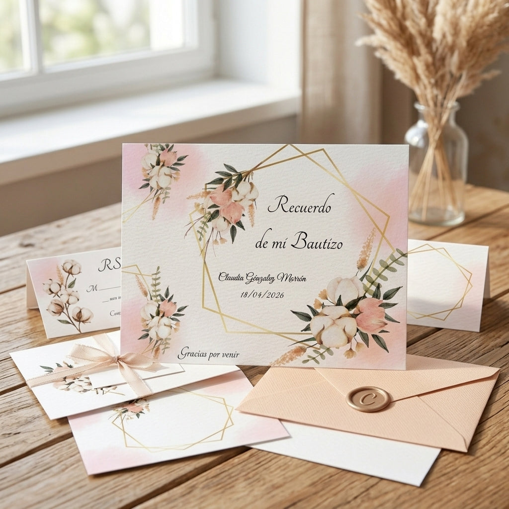 Recordatorios Personalizables bautizo | Regalos invitados comunión | Tarjeta recuerdo eventos | Tamaño A7 y diferentes pack disponibles