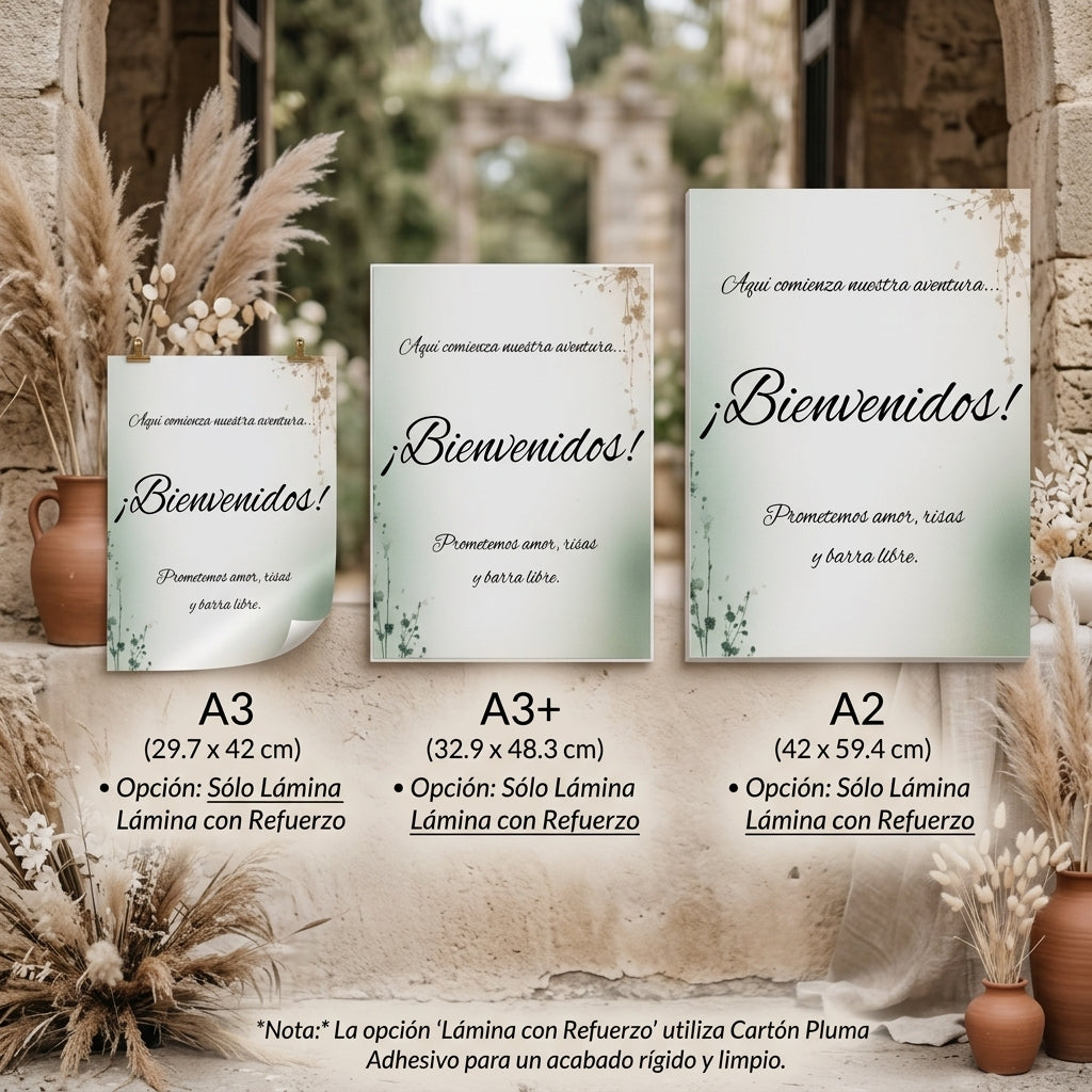 Cartel de bienvenida bodas | Colección botánica bodas | lámina o lienzo para bodas