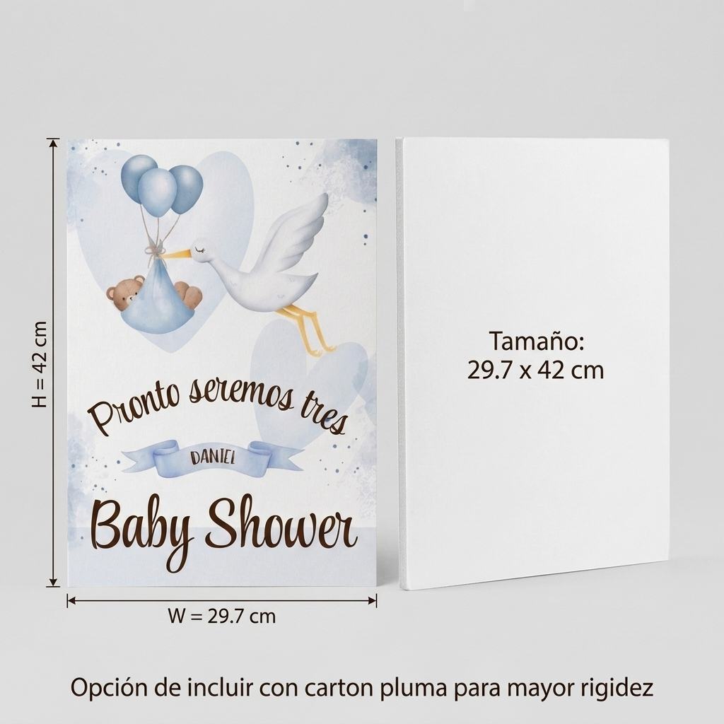 Lámina A3 Baby Shower niño | Cartel decoración fiesta del bebé | Lámina Bienvenida nacimiento