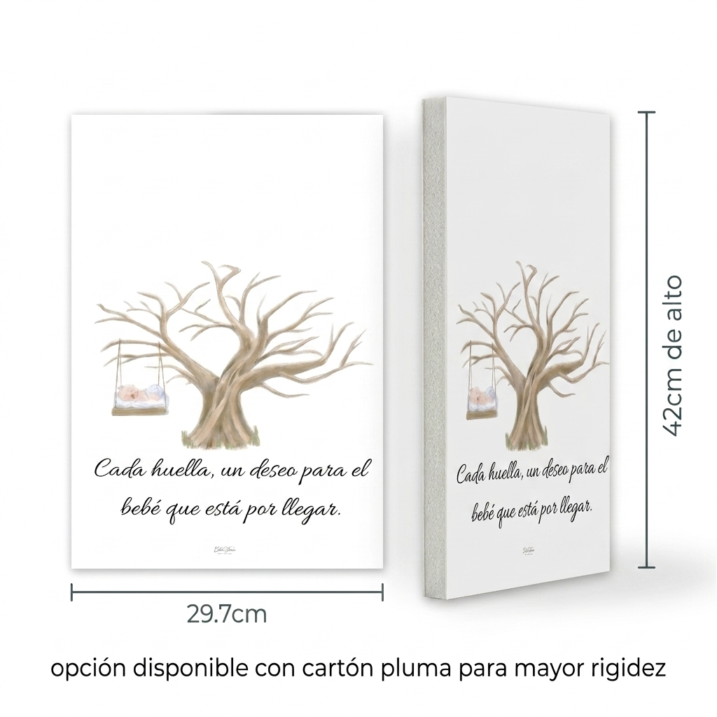 árbol de huellas personalizable baby | Lámina a3 firmas | Alternativa al libro de firmas | Papelería de evento personalizada