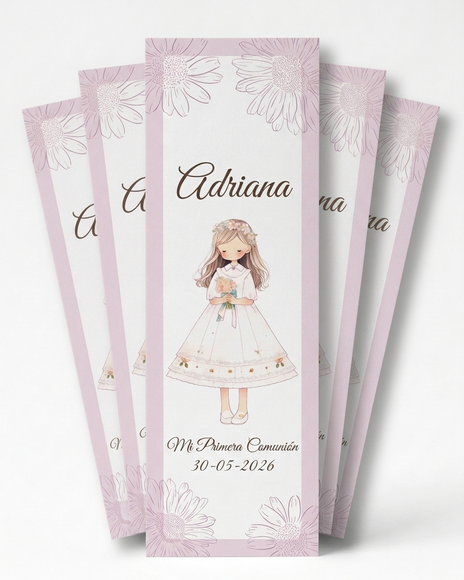 Marcapáginas primera comunión personalizable | Recuerdo invitados primera comunión | Regalo personalizable eventos