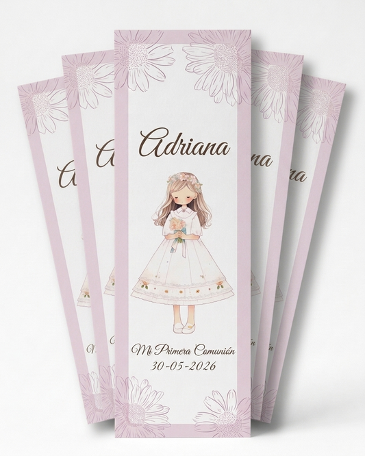 Marcapáginas primera comunión personalizable | Recuerdo invitados primera comunión | Regalo personalizable eventos