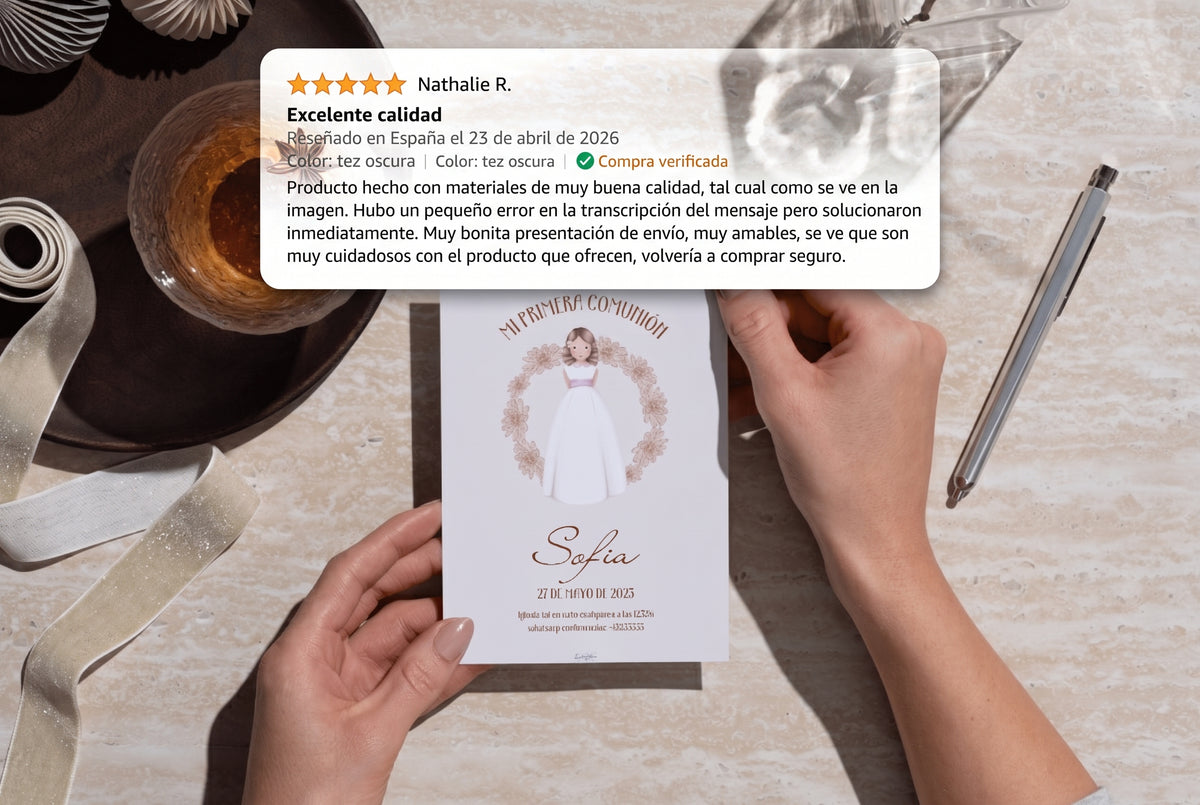 Invitaciones de Primera Comunión – Pack de 16, 24 y 32 unidades | Pack invitaciones personalizables